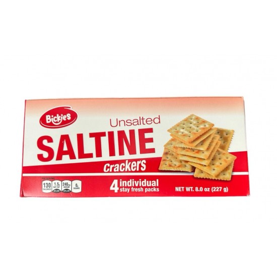 BICKIES UNSALTED SALTINE CRACKERS 8 OZ