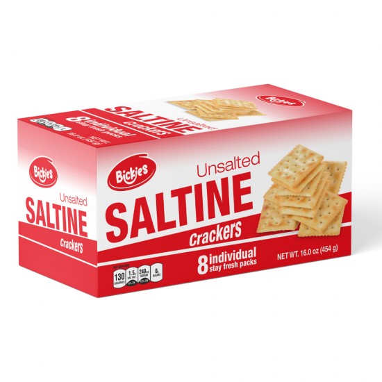 BICKIES UNSALTED SALTINE CRACKERS 16OZ