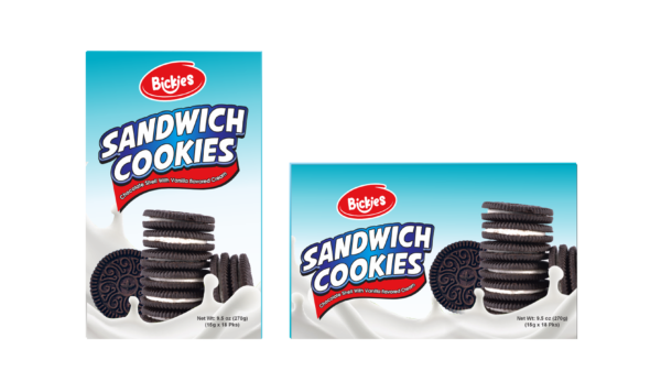 BICKIES SANDWICH CREAM COOKIES CHOCOLATE 2 X18 0Z